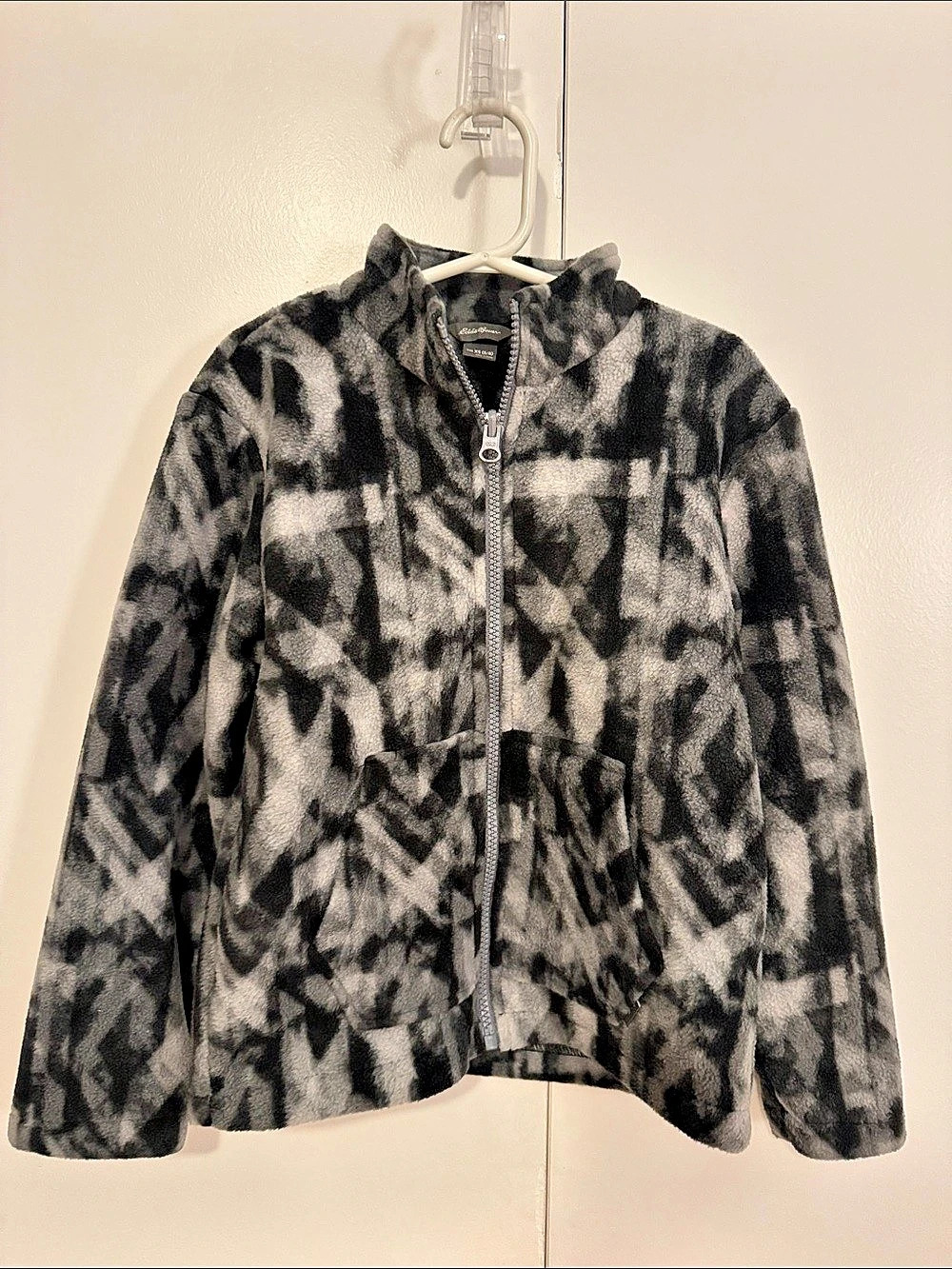 Eddie Bauer Kids Quest Fleece Full-Zip Jacket Girls XS (5/6) Black & Gray